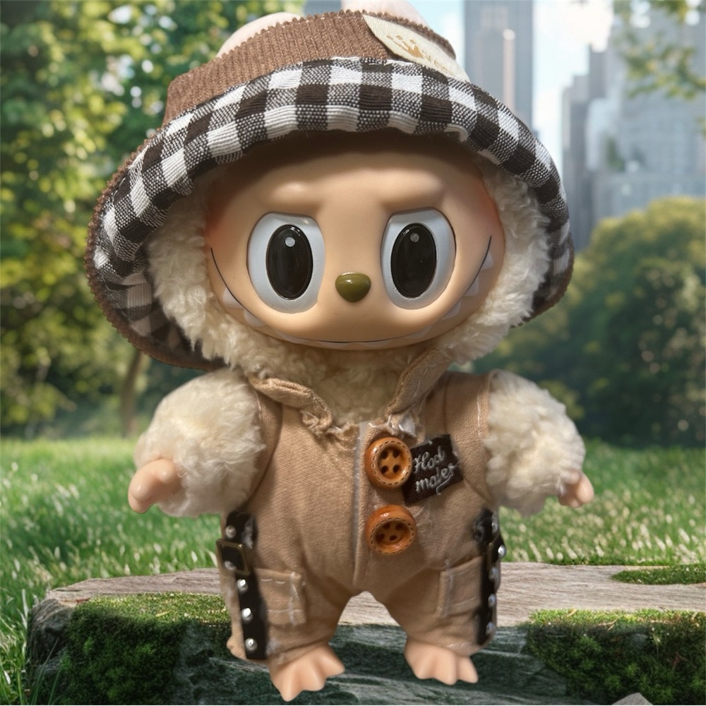 Brown labubu outfit and Hat ( Doll not included )
